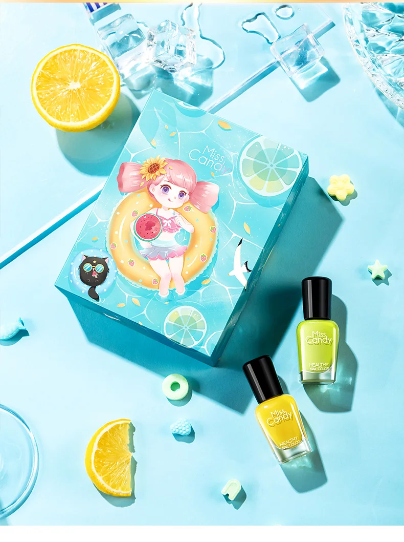 Miss Candy Health Peel Набор лаков для ногтей нетоксичный, безвкусный и безопасный Пилинг Набор лаков для ногтей