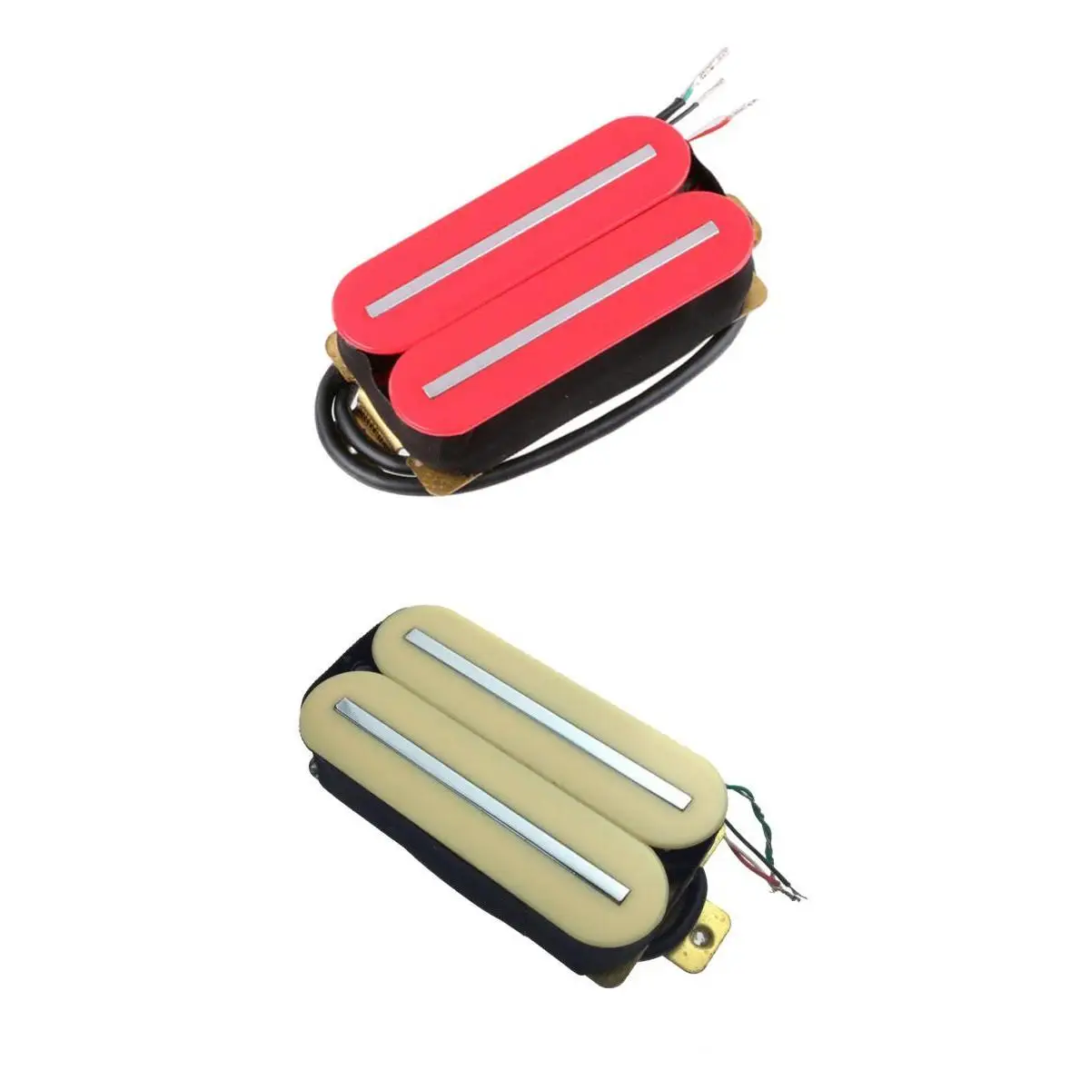 

2 PCS Guitar Pick Up, Contains a Bridge Pick up and a Neck Pick Up, Cable: Four Conduct with Shield - Beige & Red