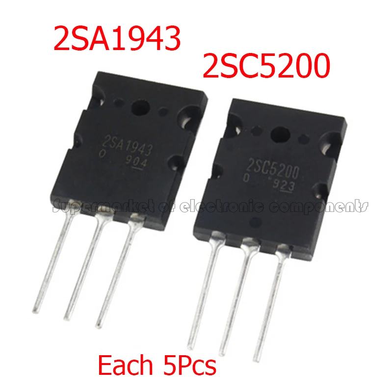 

10PCS 2SA1943 TO-3P 2SC5200 TO-3PL=3pair (5PCS C5200+5PCS A1943) New BXV