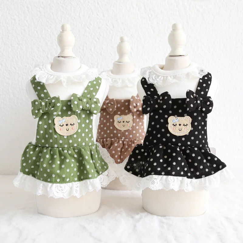 Платье пачка в горошек с бантом пальто для собаки платье кошки домашнего питомца