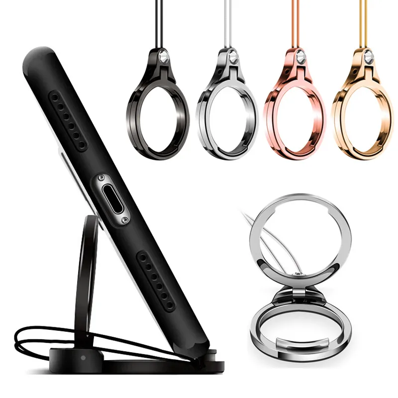 universal metal lanyard for keys phones strap for iphone 7 plus 8 6s keycord lanyards finger mobile holder stand accessories free global shipping