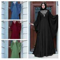 donsignet muslim dress muslim fashion print elegant abaya dubai batwing sleeve long dress abaya turkey