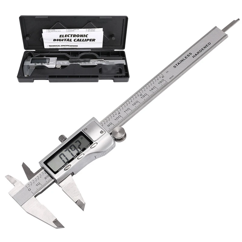150 мм металлический корпус цифровой штангенциркуль из нержавеющей стали 8