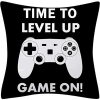 lakytion gamer pillow case 18x18 time to level up game controller decorative square throw pillow cover cushion cover