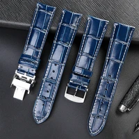 it is suitable for longines strap leather craftsman moon blue crocodile pattern magnificent comcas male belt 19 20 21mm