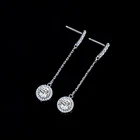 Серьги-подвески BOEYCJR из серебра 925 пробы с муассанитом, 1 карат