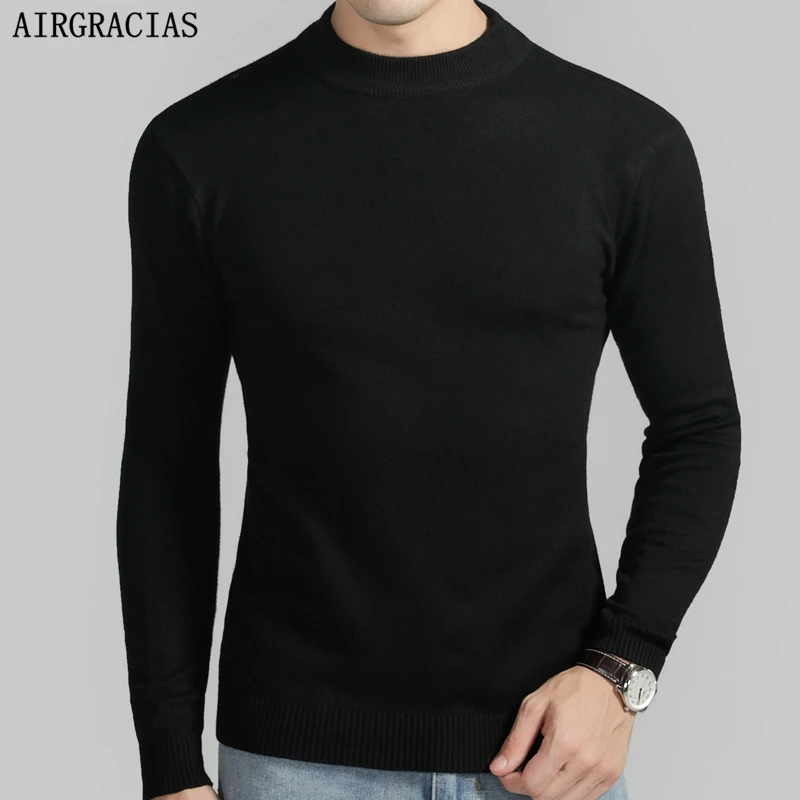 

Пуловер мужской AIRGRACIAS, однотонный, с круглым вырезом, на весну, Азиатские размеры, M-4XL