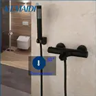 KEMAIDI матовый черный смеситель для ванны Термостатический Смеситель кран Постоянная температура смеситель для душа ручной набор для душа