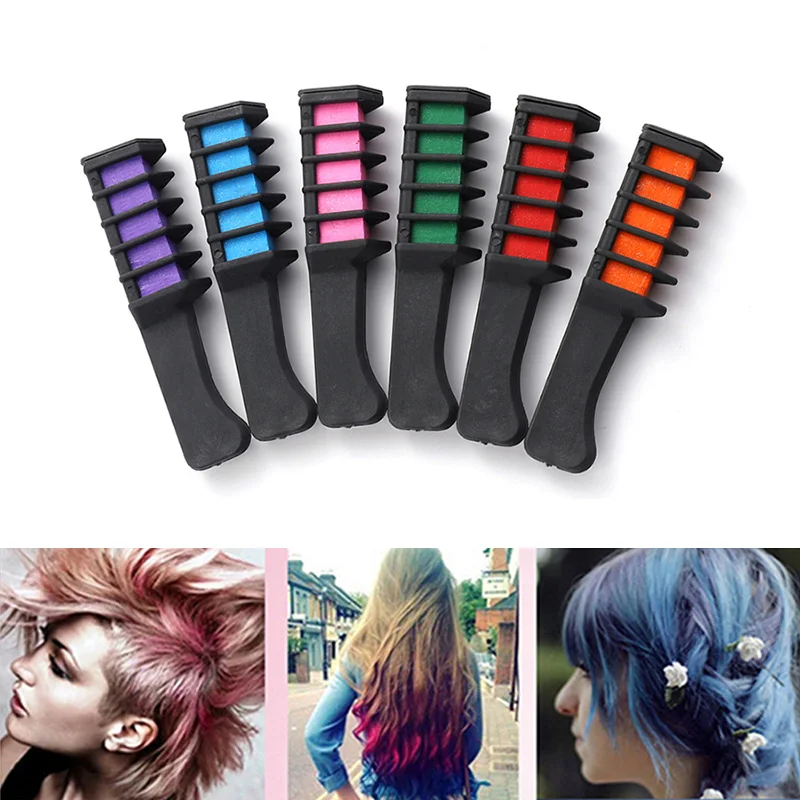 6 цветов s модный портативный набор расчесок для краски волос одноразовые цветные