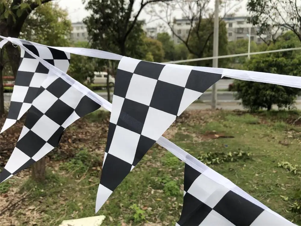 10 m 30 pieces/set14cx21cm squared race flag pennant banners for racing cars car party sporting events | Дом и сад