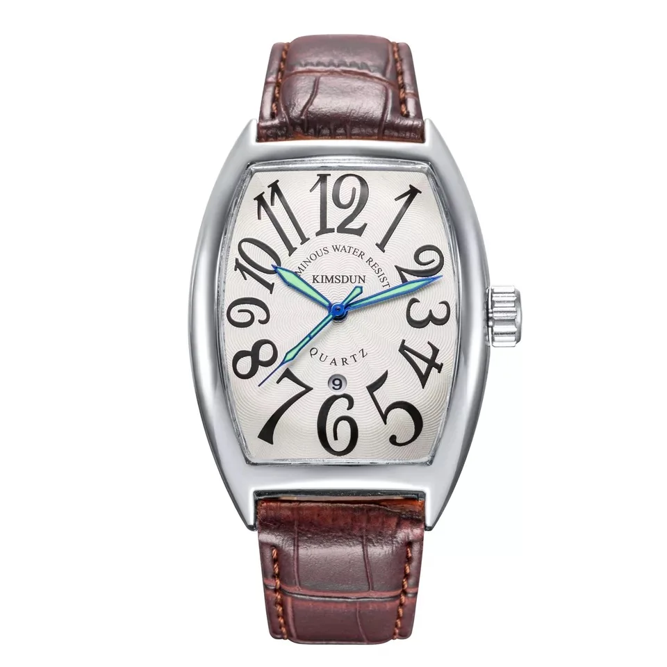 

Top brand KIMSDUN barrel-shaped business leisure sports watch luminous calendar waterproof multifunctional quartz men's watch