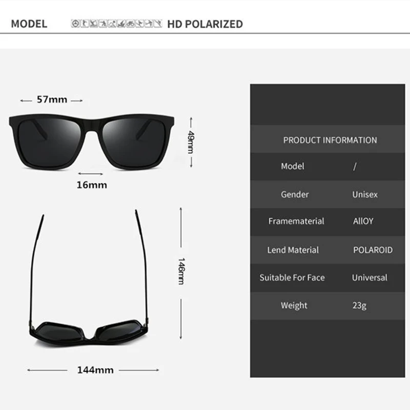 Мужские поляризованные солнцезащитные очки MSETOUTM из алюминия и магния