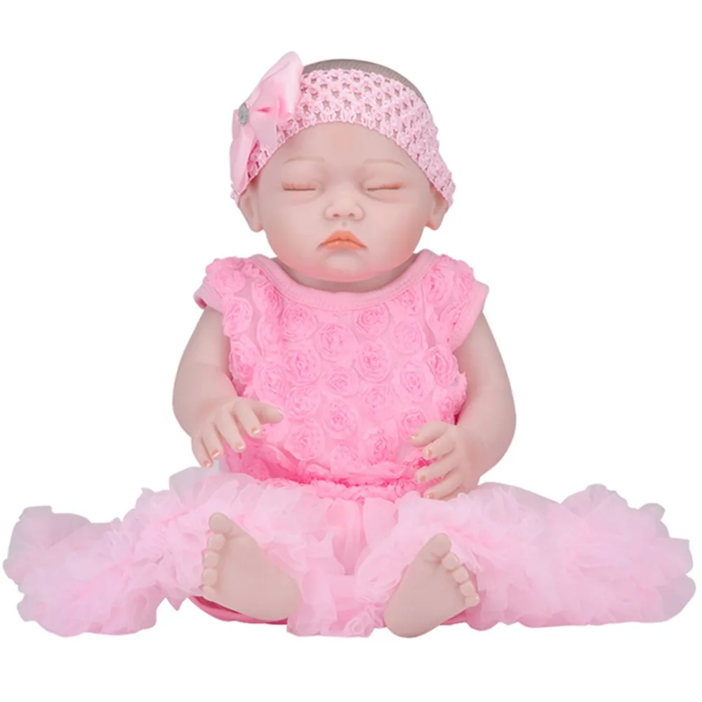 20 дюймов Reborn Baby Doll полный силиконовые Новорожденные куклы закройте глаза