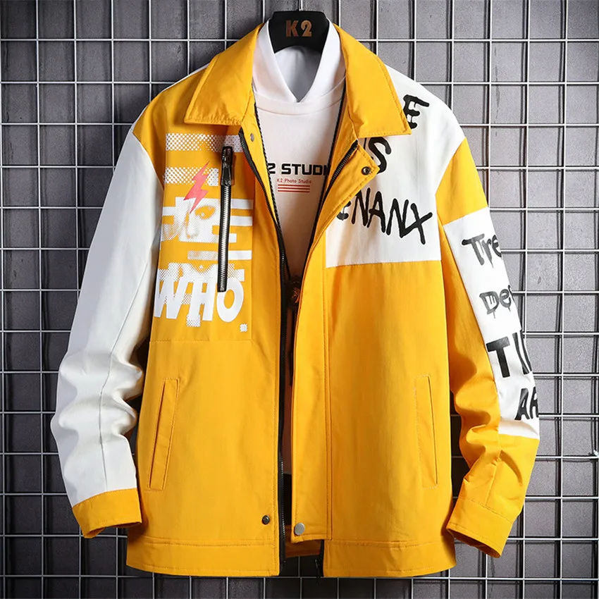 

Fashion 2020 New Jackets Men Casual Patchwork Outwear Zipper Bomber Jacket Male Outwear Coat Hip Hop Baseball Jacket Streetwear