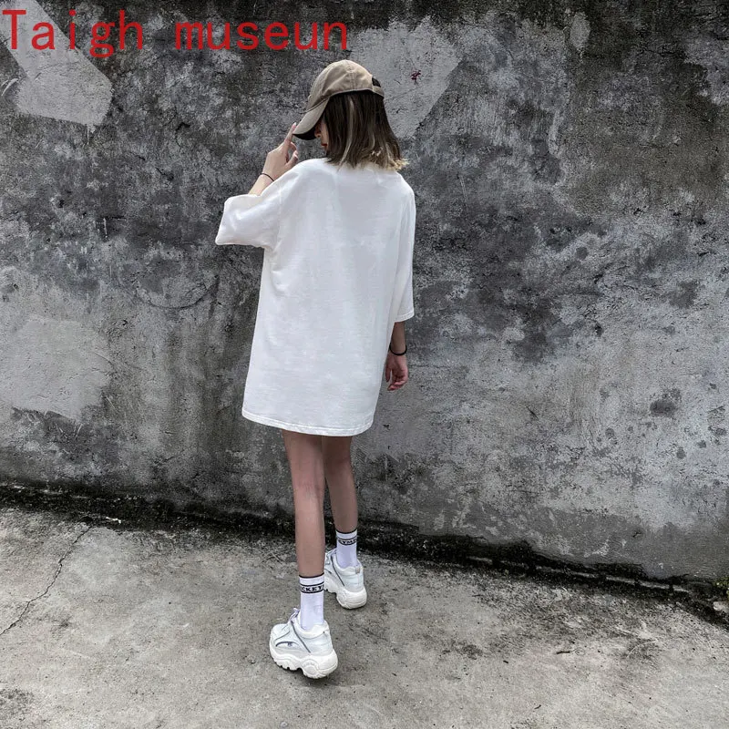 

Harajuku Creative Embroidery Bear Color Block Patchwork Tees Shirts Streetwear 2020 Hip Hop Casual Short Sleeve Tshirts