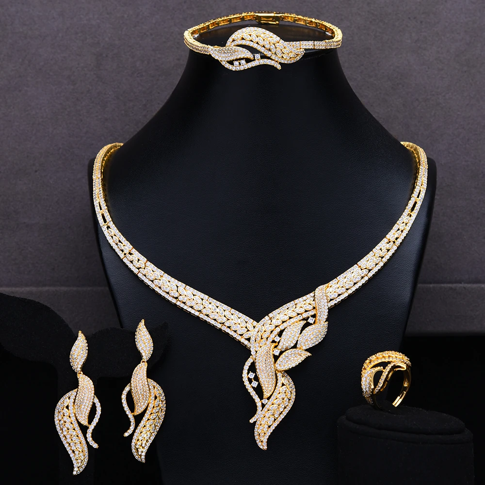 GODKI 4 шт. роскошный набор украшений для женщин в африканском стиле свадебный