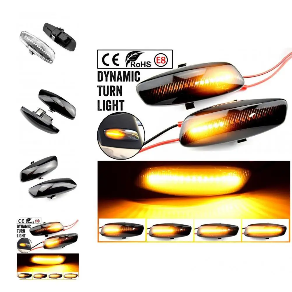 

2Pcs Side Mirror Indicator High Quality Flowing Turn Signal Light Easy Installation Long Lifespan Repeater Lamp