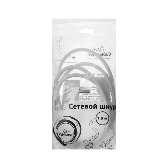 Кабель питания Cablexpert PC-186W-VDE Schuko - C13 VDE 10 А 1.8 м белый 5024399