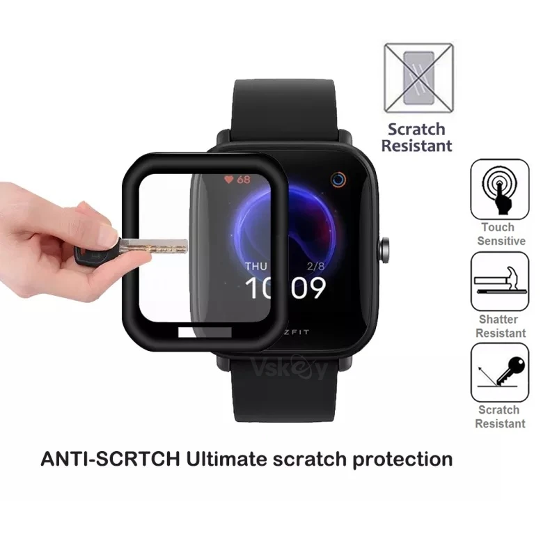 100pcs 3d curved soft screen protector for amazfit bip u pop pro smart watch full cover protective film non tempered glass free global shipping