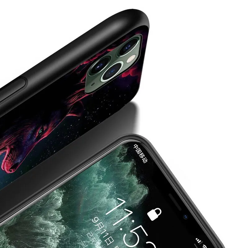 

Animal Snow Wolf Art For Apple iPhone 12 Mini 11 XS Pro Max XR X 8 7 6 6S Plus 5 5S SE 2020 Black Phone Case