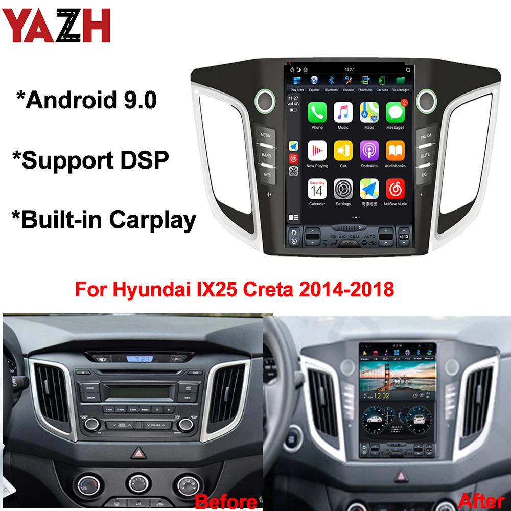 Android 9 0 PX6 4 + 32 ГБ автомобильное радио мультимедиа для Hyundai IX25 Creta 2014 2015 2016 2017 2018 10