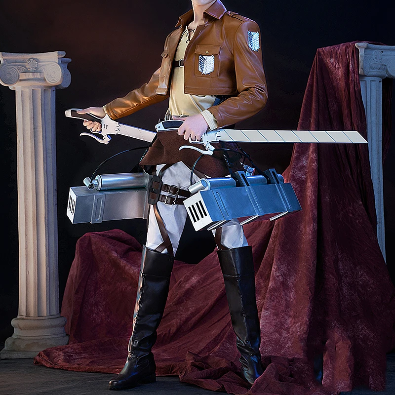 Костюм для косплея из аниме атака на Титанов пиджак и кожаная юбка рекона корпуса