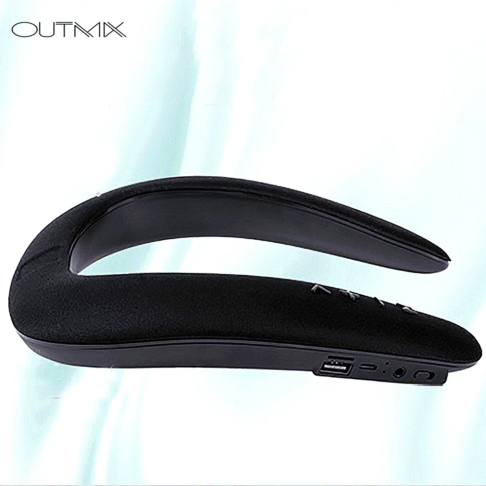 OUTMIX 5D стерео беспроводной Bluetooth динамик водонепроницаемый носимый кольцо шейный Спорт шеи подвесной микрофон Bluetooth аудио вызов