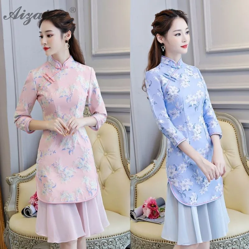 Высококлассное жаккардовое переплетение Cheongsam китайское модное китайское традиционное платье Qi Pao Восточный стиль платья с вышивкой Qipao зима