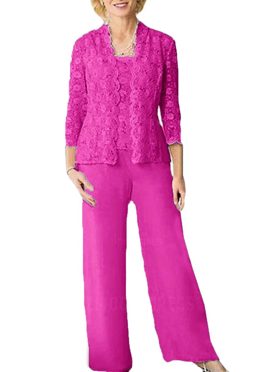 Женский костюм из трех предметов элегантный облегающий для матери невесты