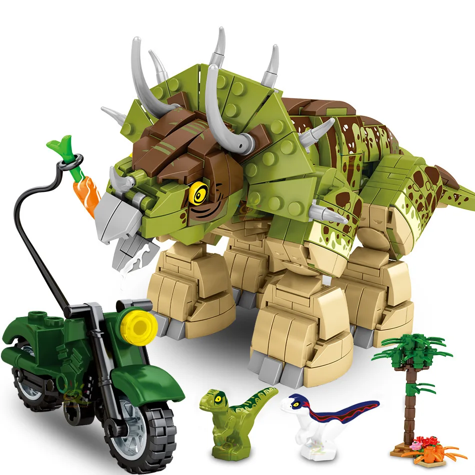 

Jurassic Triceratops Dinosaur World Creative Building Blocks Bricks Children Gift Baby Education Toy