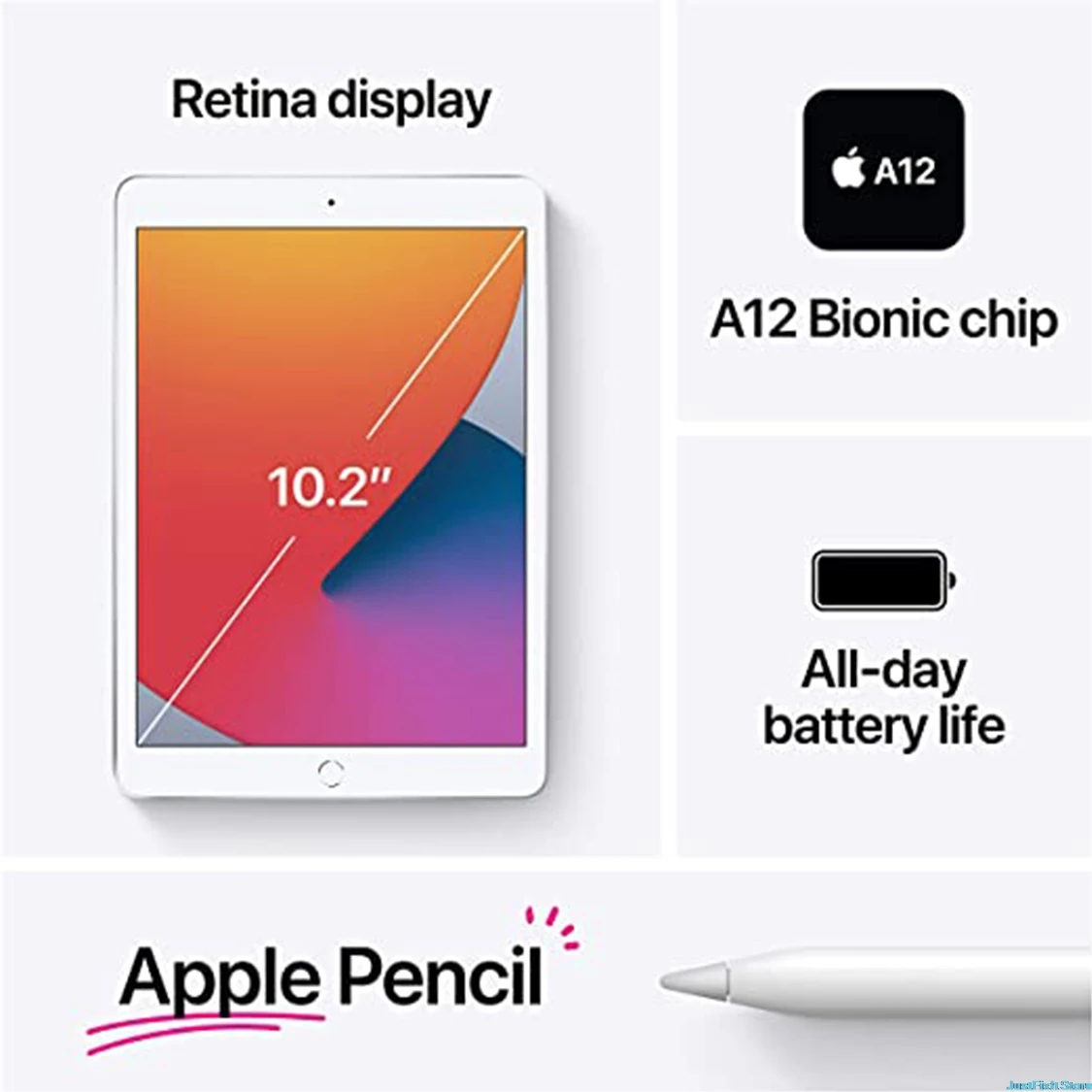 Новинка 2020 Apple IPad 8 серебристый (10 2 дюйма Wi-Fi 128 ГБ)-(8-го поколения) | Компьютеры и