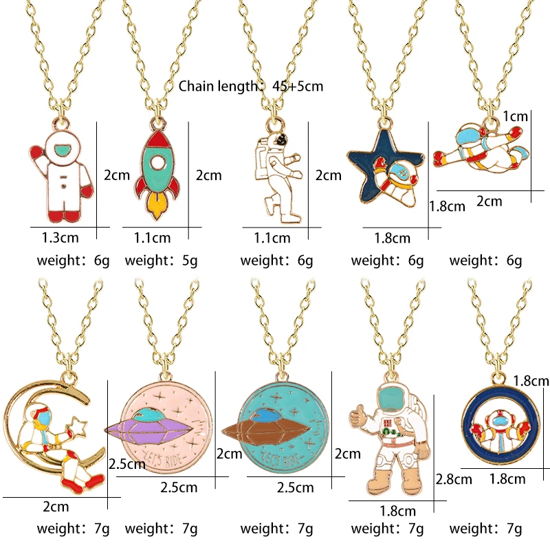 

Personality Men's Pendant Necklace Astronaut Star Spaceship Alloy Fashion Men And Women A Variety Of Optional Jewelry Gifts