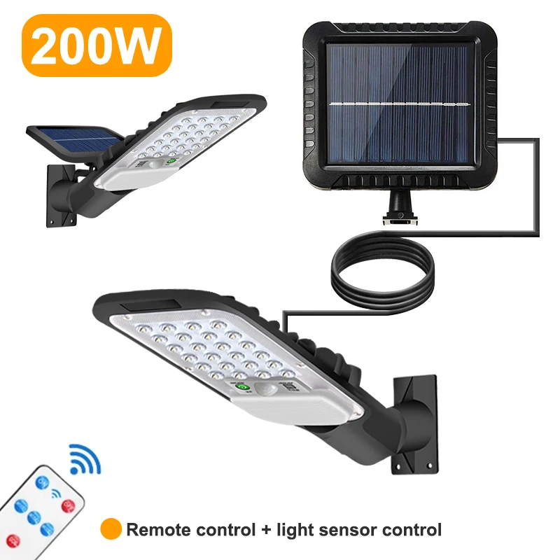 

Solar Led Light Outdoor Street Light Remote Control Waterproof COB Wall Lamp Garden Balcony Human Body Induction Lighting