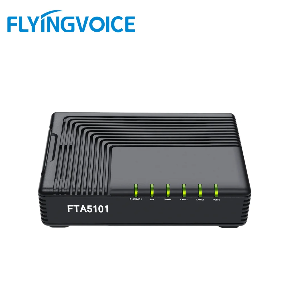 FLYING VOICE VoIP IP Phone Adapter FTA5101 ATA SIP Router Telephone 1 WAN 2 LAN 1FXS Port IP Server System Gateway Device