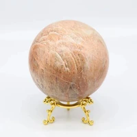 1pc 50mm 80mm polished natural peach moonstone sphere healing crystal ball for decor