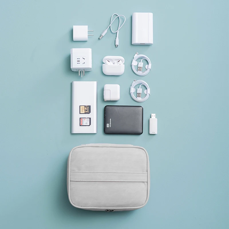 

New Travel Digital Storage Bags Organizer USB Gear Cables Wires Charger Power Battery Zipper Cosmetic Bag Case Accessories Item