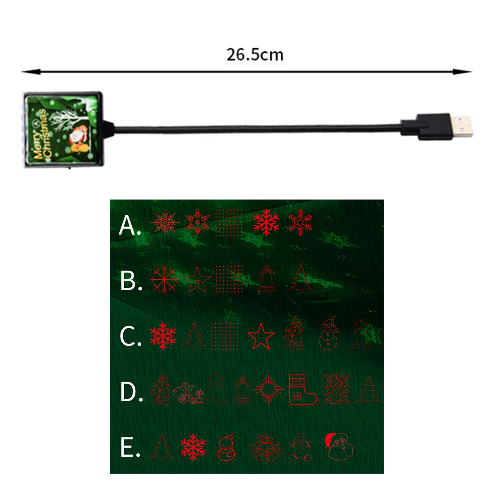 

Square Christmas Tree Snowflake Star USB Powered Projecting Lamp Party Light