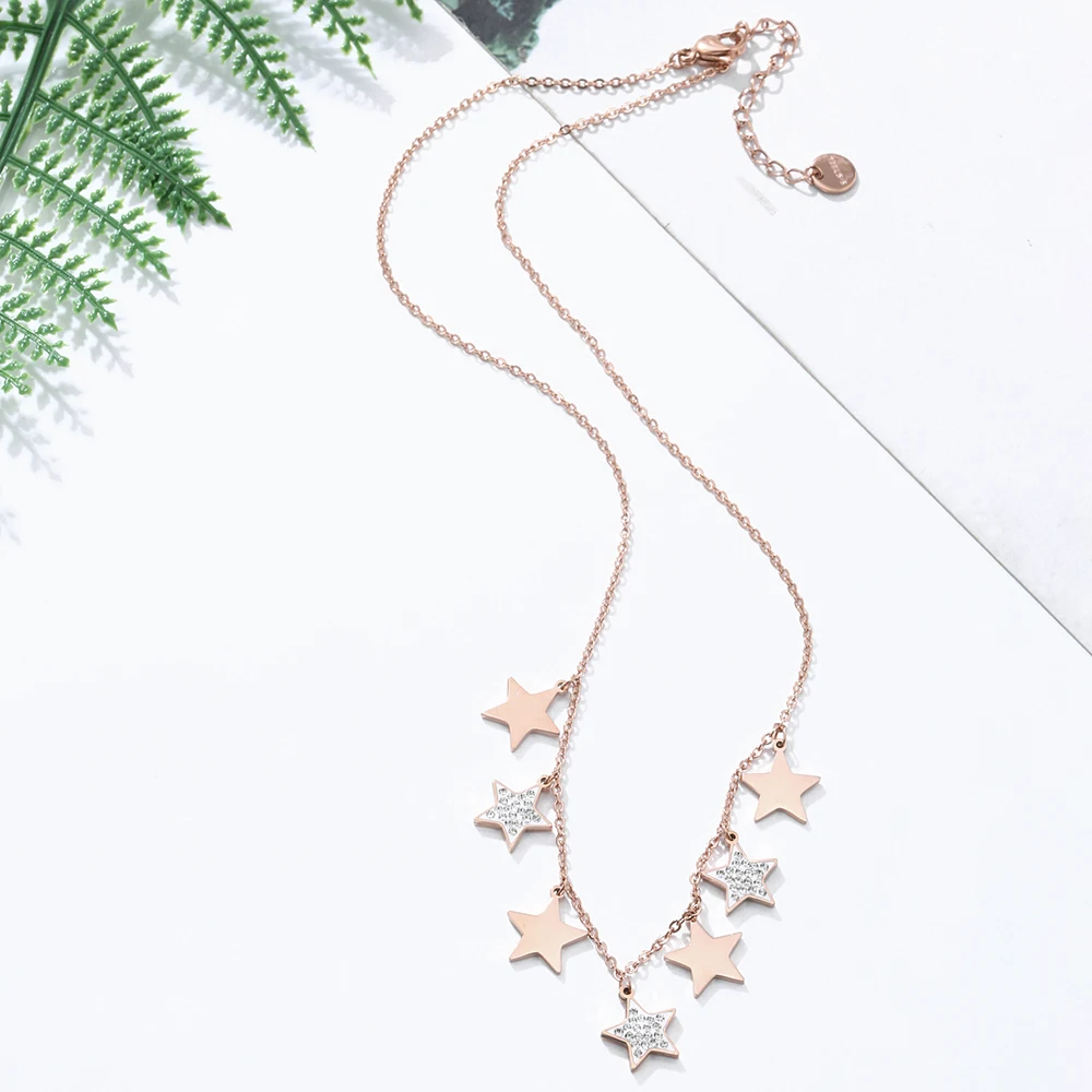 Женское Ожерелье чокер из нержавеющей стали ожерелье со звездочками и