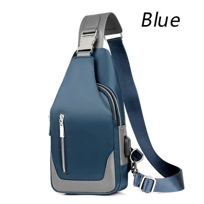 

Men's Messenger bag shoulder Oxford cloth Chest Bags Crossbody Casual messenger bags Man USB charging Multifunction Handbag