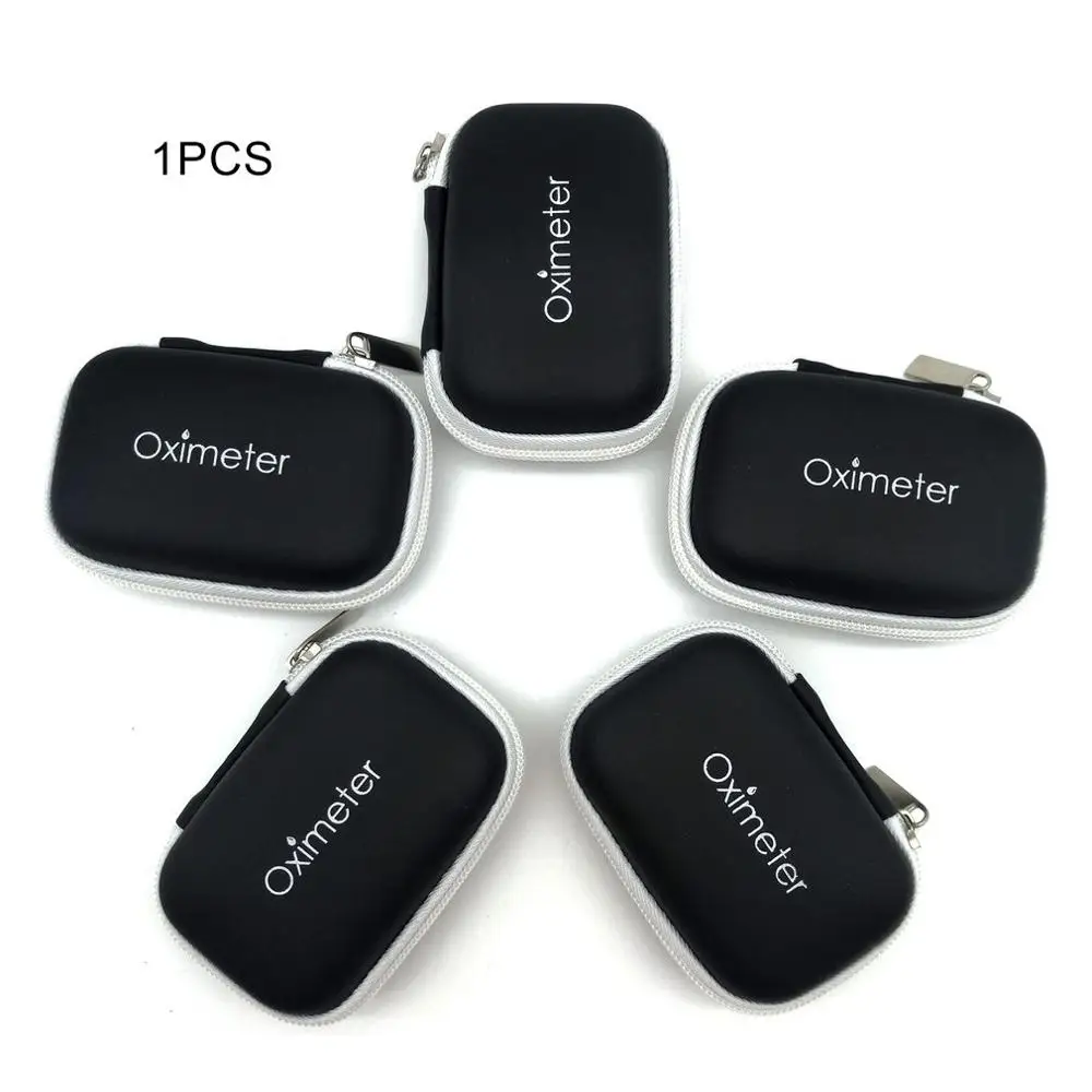 

Finger Pulse Oximeter Reasonable Layout Powerful Space Protective Case Hard Zipper Holder Oximeter Storage Bag