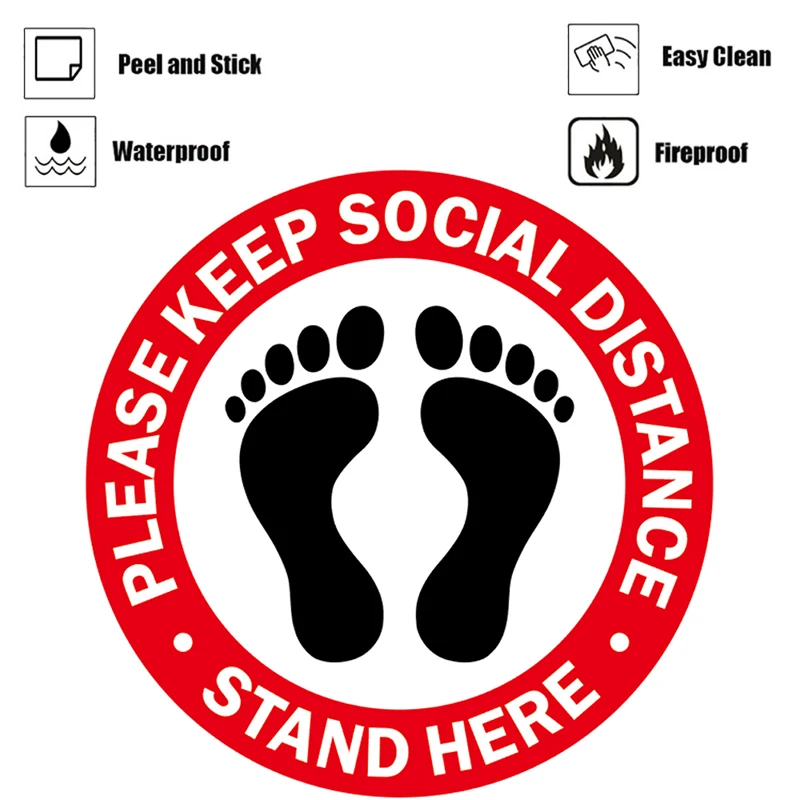 Клейкая наклейка для пола сохраняющая дистанцию прочное и многоразовое