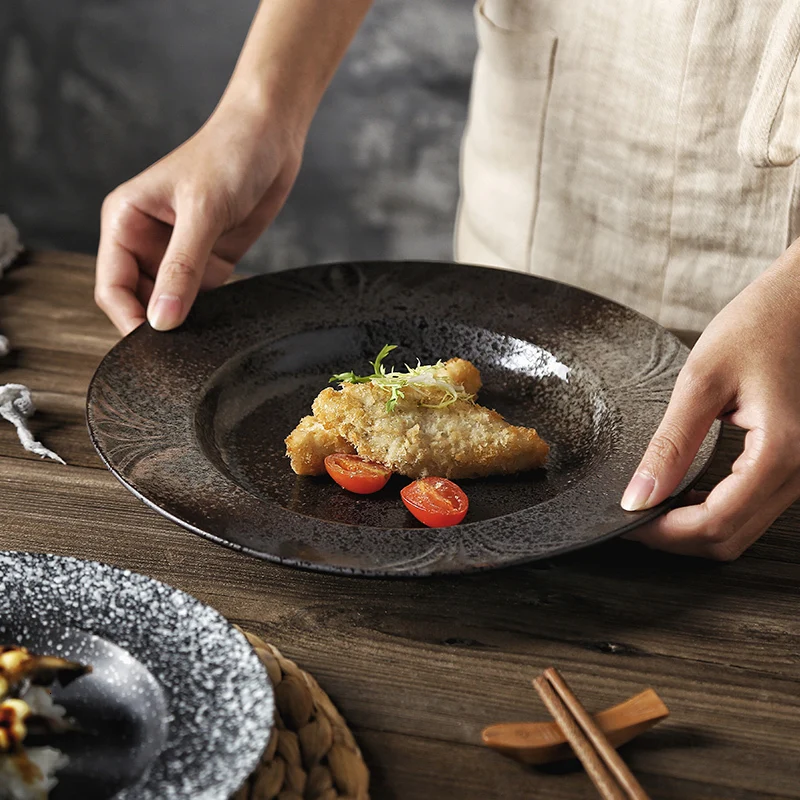 Креативная японская 10 дюймовая керамическая тарелка домашняя для макаронных