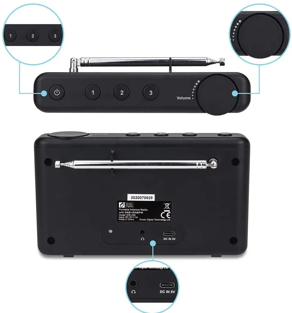 WR 23D Портативный Wi Fi Интернет радио Bluetooth Динамик Многофункциональный цифровой FM