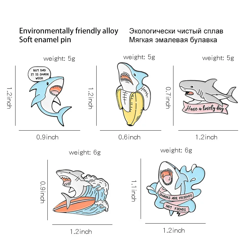 Мультяшная Акула мама папа значок милый и забавный серфинг банан Кот
