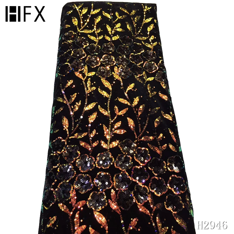 HFX Высококачественная африканская кружевная ткань 2019 Роскошная блестящая с
