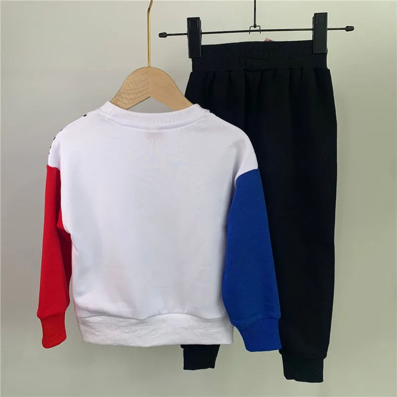 Осенне-весенний Детский костюм свитер Микки Дональд дак Футболка Толстовка с