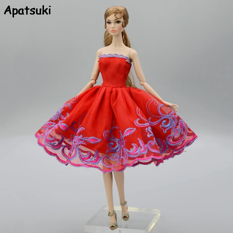 Одежда для кукол Барби красно-фиолетовая модное платье пачка 1/6 | Игрушки и хобби