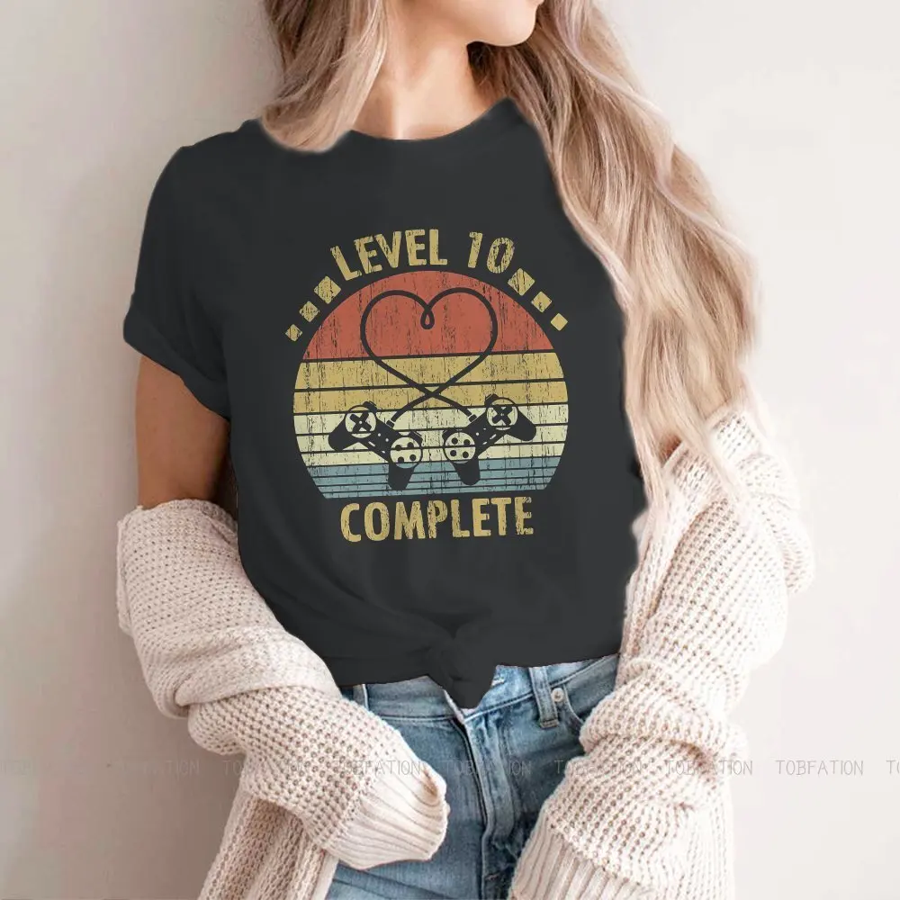 Level 10 Complete 10th Wedding Anniversary Women's T Shirt Happy Valentines Day Lover Girls Tees Kawaii Tops Tshirt Oversized