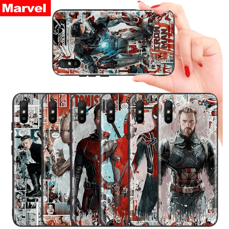 

Marvel Avengers superhero For Xiaomi Redmi 9T 9I 9AT 9A 9C 9 8A 8 7A 7 6A 6 5A 5 4X PRO Prime Plus Black Soft Phone Case