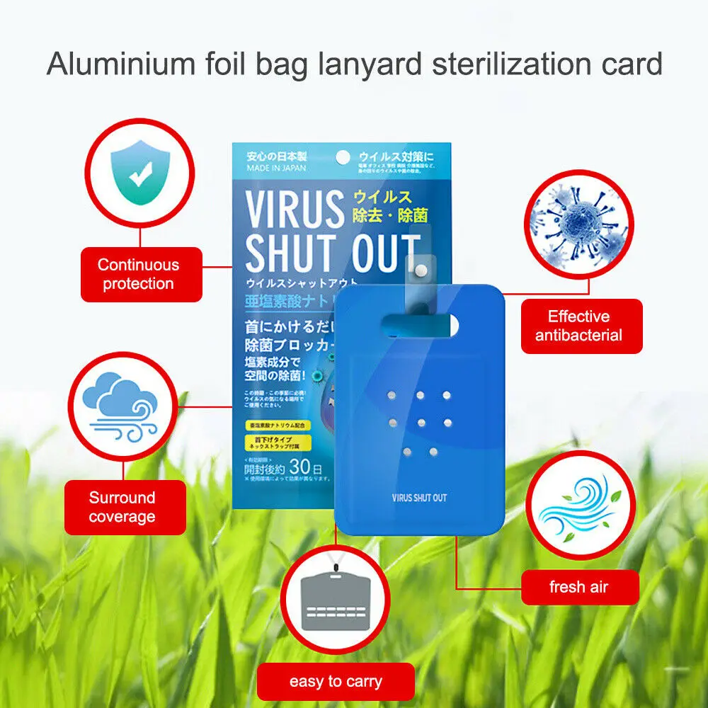 Japan Air Sterilization Card Disinfection Protection Hang On The Neck Personal Healthcare antibacterial |
